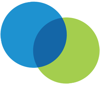 Overlapping blue and green circles